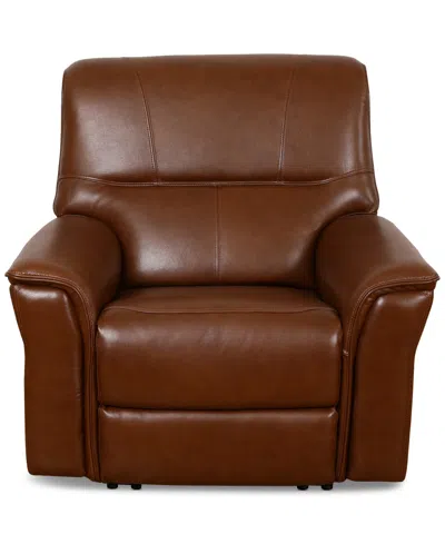 Macy's Warlington 42" Leather Zero Gravity Recliner, Created For  In Brown