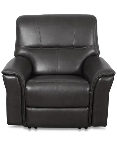 Macy's Warlington 42" Leather Zero Gravity Recliner, Created For  In Charcoal