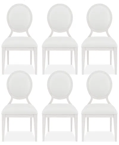 Macy's Warlington 6 Pc. Side Chair Set In White