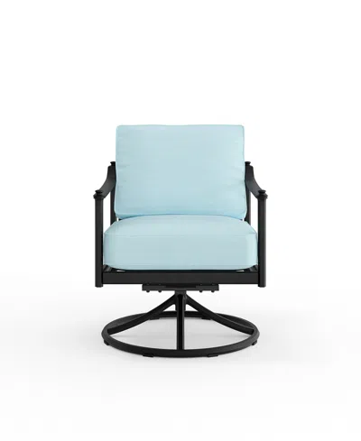 Macy's Wellington Swivel Rocker Club Chair, Created For  In Spa Light Blue