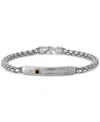 Macy's White & Black Diamond Bracelet (1/6 Ct. T.w.) In Stainless Steel In Gray