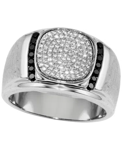Macy's White And Black Diamond Ring (10-3/4 Ct. T.w.) In Sterling Silver