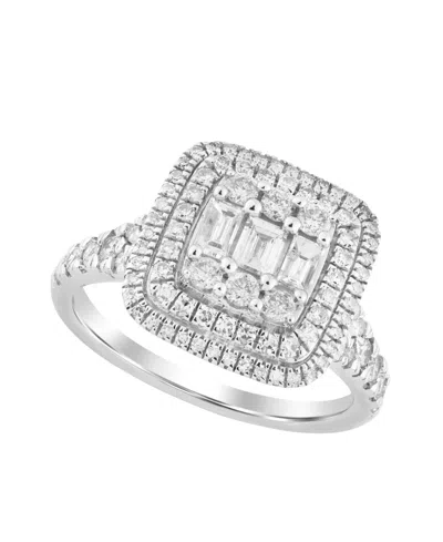 Macy's White Baguette Diamond Ring (1 Ct. T.w.) In 10k White Gold In Metallic