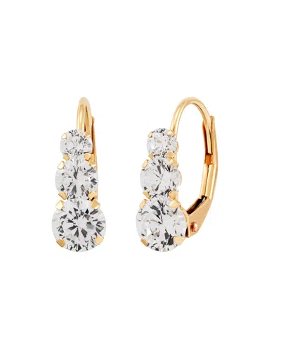 Macy's White Cubic Zirconia Graduated Drop Earrings In 14k Gold (also In Blue Cubic Zirconia)