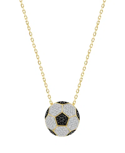 Macy's White Diamond (1/5 Ct. T.w.) & Black Diamond (1/10 Ct. T.w) Necklace In 10k Yellow Gold