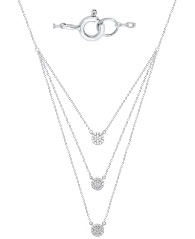 Macy's White Diamond Necklace (1/2 Ct. T.w.) In Sterling Silver