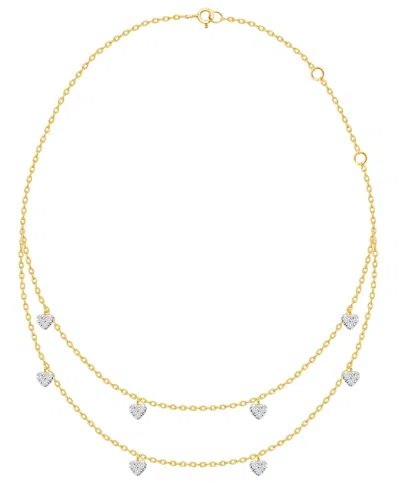 Macy's White Diamond Necklace (1/4 Ct. T.w.) In 14k Gold Plating With Sterling Silver
