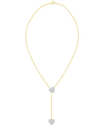Macy's White Diamond Necklace (1/4 Ct. T.w.) In 14k Gold Plating With Sterling Silver