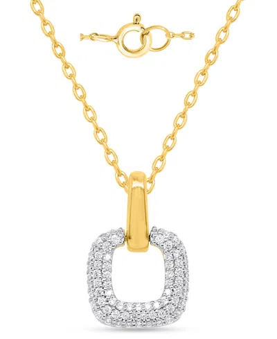 Macy's White Diamond Pendant Necklace (1/4 Ct. T.w.) In 14k Gold Plating With Sterling Silver