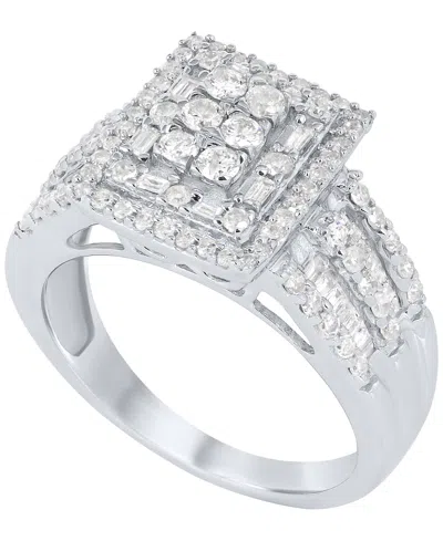 Macy's White Diamond Ring (1 Ct. T.w.) In 10k White Gold In Metallic