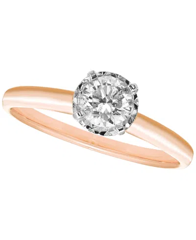 Macy's White Diamond Solitaire Ring (1/2 Ct. T.w.) In 14k Rose Gold