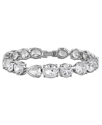 Macy's White Sapphire (45 Ct. T.w.) Bracelet In Sterling Silver