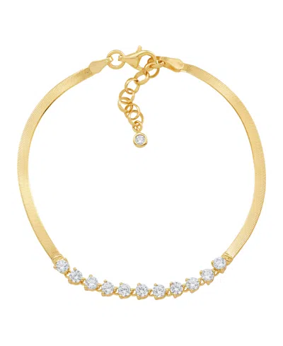 Macy's White Sapphire Bracelet (1-5/8 Ct. T.w.) In 14k Yellow Gold-plated Sterling Silver