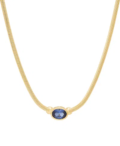 Macy's White Sapphire Necklace (7/8 Ct. T.w.) In 14k Yellow Gold-plated Sterling Silver