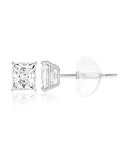 Macy's White Swarovski Zirconia Solitaire Earrings In 14k Yellow Gold