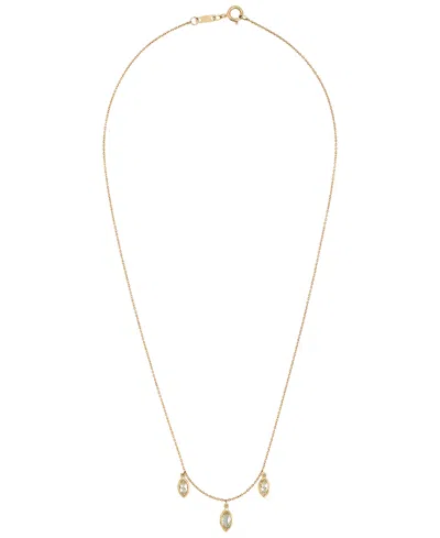 Macy's White Topaz (1 Ct. T.w.) Necklace In 14k Yellow Gold