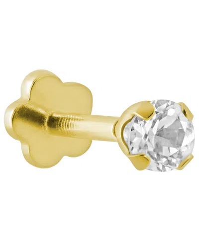 Macy's White Topaz (1/6 Ct. T.w.) Stud Earrings In 14k Yellow Gold (also Available In Multi-stones)