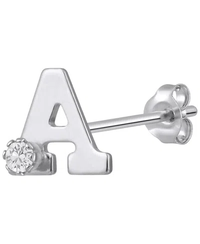 Macy's White Topaz Stud Earrings In 14k Yellow Gold (also Available In 14k White Gold) In Pink