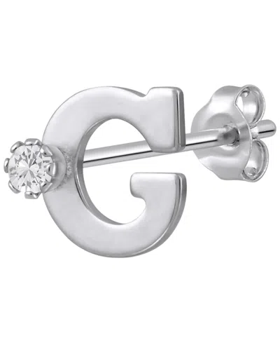 Macy's White Topaz Stud Earrings In 14k Yellow Gold (also Available In 14k White Gold) In Pattern