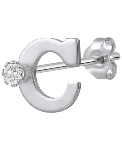 Macy's White Topaz Stud Earrings In 14k Yellow Gold (also Available In 14k White Gold) In Purple