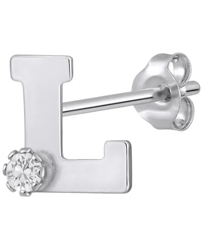 Macy's White Topaz Stud Earrings In 14k Yellow Gold (also Available In 14k White Gold) In Pattern
