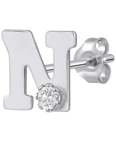 Macy's White Topaz Stud Earrings In 14k Yellow Gold (also Available In 14k White Gold) In Metallic