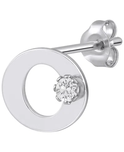 Macy's White Topaz Stud Earrings In 14k Yellow Gold (also Available In 14k White Gold) In Neutral
