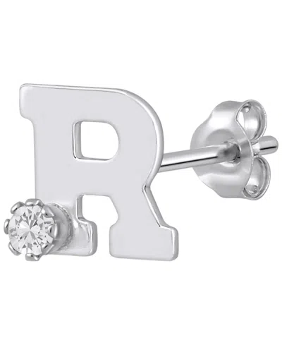 Macy's White Topaz Stud Earrings In 14k Yellow Gold (also Available In 14k White Gold) In Purple