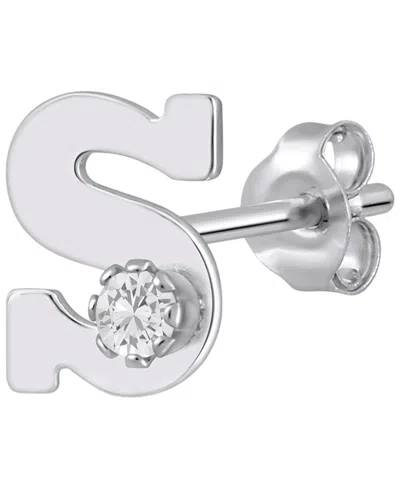 Macy's White Topaz Stud Earrings In 14k Yellow Gold (also Available In 14k White Gold) In Neutral