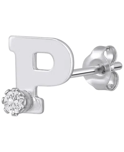 Macy's White Topaz Stud Earrings In 14k Yellow Gold (also Available In 14k White Gold) In Metallic