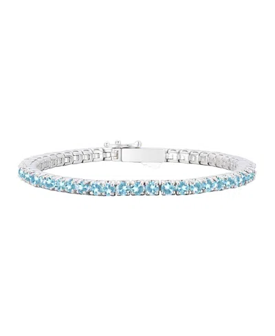 Macy's White Topaz Tennis Bracelet (12-1/2 Ct. T.w.) In Sterling Silver In Blue Topaz
