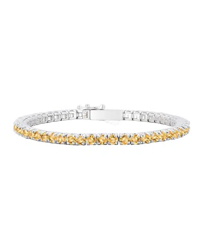 Macy's White Topaz Tennis Bracelet (12-1/2 Ct. T.w.) In Sterling Silver In Citrinet