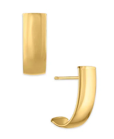 Macy's Wide J-hoop Earrings In 10k Yellow Gold