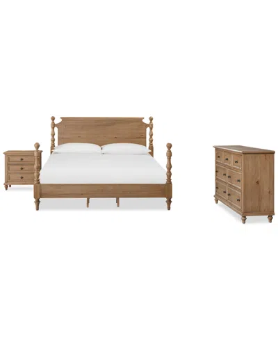 Macy's Willowmere 3-pc Queen Bedroom Set (bed, Nightstand, Dresser) Created For . In Transparent