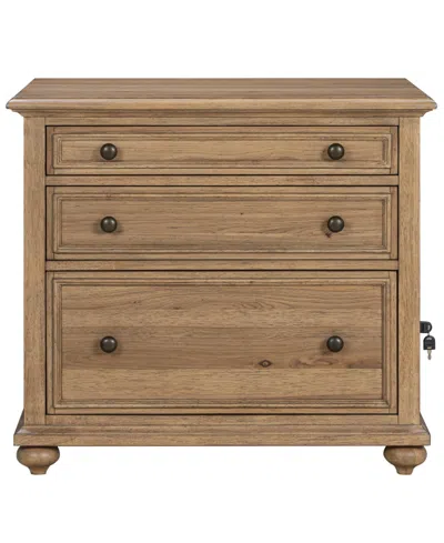 Macy's Willowmere 31" Wood Workstation Combo File Cabinet In Brown