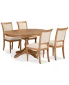 Macy's Willowmere 5-pc. Dining Set (round Table & 4 Upholstered Chairs) Created For .
