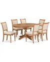 Macy's Willowmere 7-pc. Dining Set (round Table & 6 Upholstered Chairs) Created For .