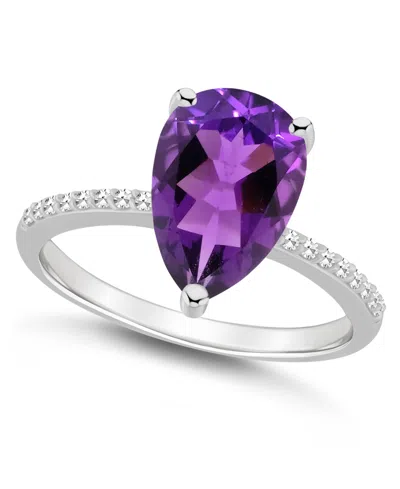 Macy's Women's Amethyst (2-3/4 Ct.t.w.) And Diamond (1/10 Ct.t.w.) Ring In Sterling Silver