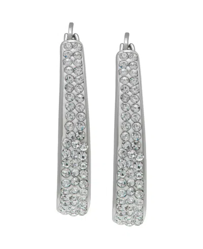 Macy's Women's Color Crystal Hoop Earrings In Silver