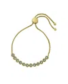 Macy's Women's Crystal Bezel Set Adjustable Bracelet In Gold