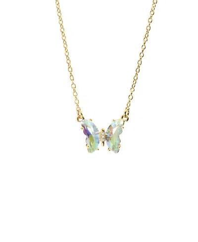 Macy's Women's Crystal Butterfly Necklace In Aurora Borealis