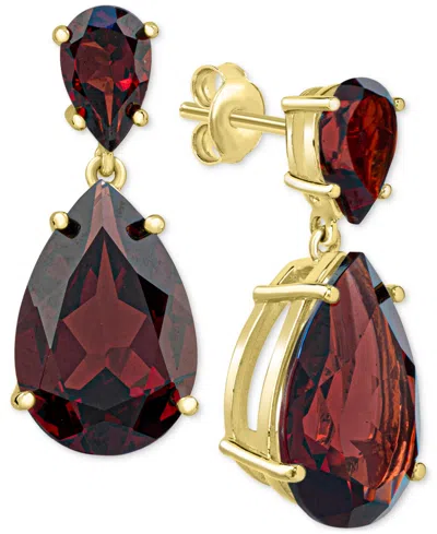 Macy's Women's Drop Earrings In Sterling Silver In Burgundy
