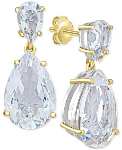 Macy's Women's Drop Earrings In Sterling Silver In White