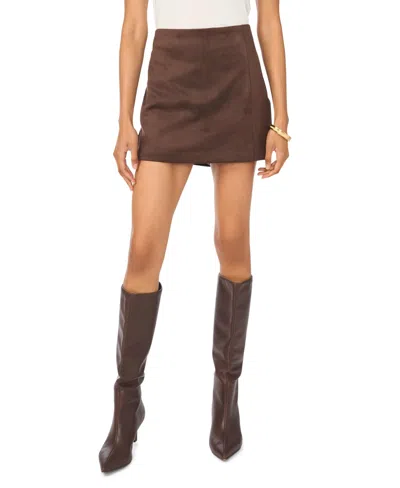 Macy's Women's Faux-suede Mini Side-zip Skort In Espresso