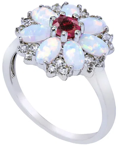 Macy's Women's Flower Ring In Sterling Silver In Metallic