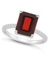 Macy's Women's Garnet (4 Ct.t.w.) And Diamond (1/10 Ct.t.w.) Ring In Sterling Silver In Garnet