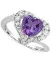 Macy's Women's Heart Ring In Sterling Silver In Purple