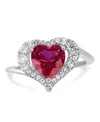 Macy's Women's Heart Ring In Sterling Silver In Silver