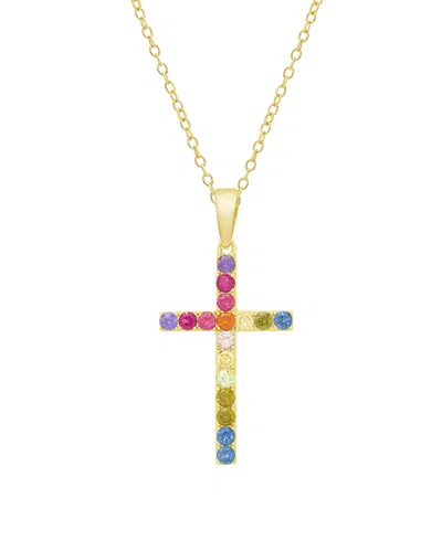 Macy's Women's Rainbow Pendant Necklace In Gold