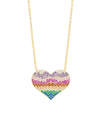 Macy's Women's Rainbow Pendant Necklace In Gold